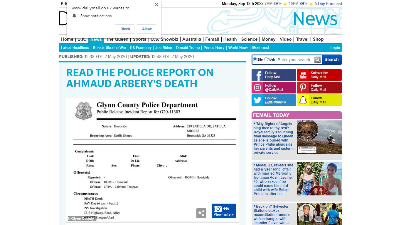 READ THE POLICE REPORT ON AHMAUD ARBERY'S DEATH